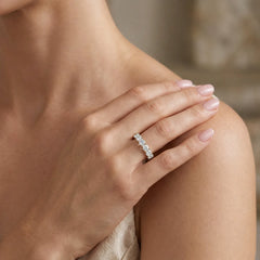 Eternal Radiance 4mm Round Cut Moissanite Eternity Band