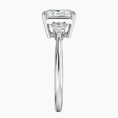 Opera Three Stone Round Moissanite Ring