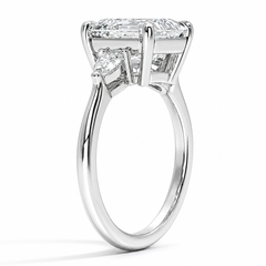 Opera Three Stone Round Moissanite Ring