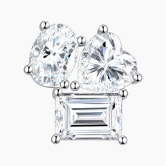 Geometric-shaped Moissanite Stud Earrings