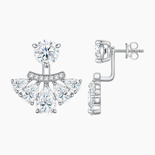 Luxurious Fan-shaped Moissanite Earrings