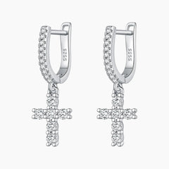 Cross-shaped Moissanite Earrings
