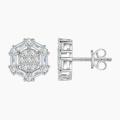 Luxurious Hexagon Moissanite Stud Earrings