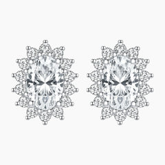 Oval-shaped Moissanite Stud Earrings