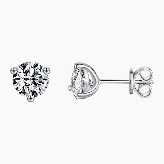 Four-prong Moissanite Stud Earrings