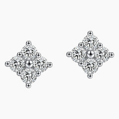 Flowers Moissanite Stud Earrings