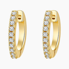 Single-row Moissanite Hoop Earrings