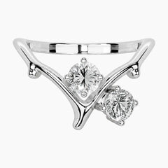 The Toi et Moi Branch 1ct TW Moissanite Two-Stone Ring