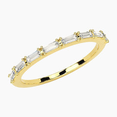 Petit Éclat 0.3ct Emerald Cut Moissanite Half Eternity Ring