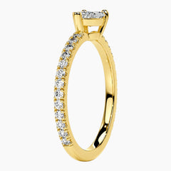 Radiant East-West Pear Moissanite Ring 0.8ct Luxury Pave Band - 18K Gold Plated