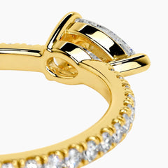Radiant East-West Pear Moissanite Ring 0.8ct Luxury Pave Band - 18K Gold Plated