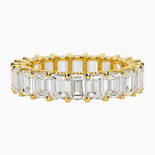 Grand 3x4mm Emerald Cut Moissanite Full Eternity Band Luxury Ring