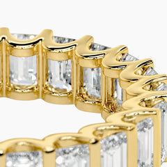 Grand 3x4mm Emerald Cut Moissanite Full Eternity Band Luxury Ring