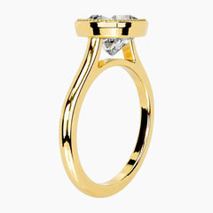 2 Carat French Milgrain Cushion Moissanite Engagement Ring