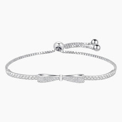 Sparkling Bow Moissanite Bracelet