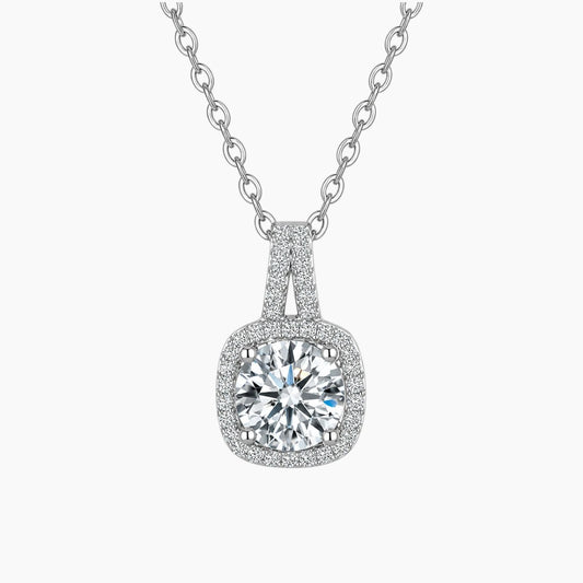 Elegante quadratische Moissanit-Halskette