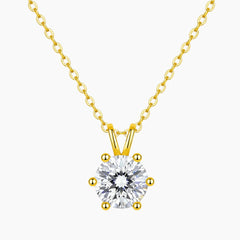 Six-prong Moissanite Necklace