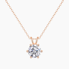 Six-prong Moissanite Necklace