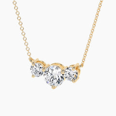 Classic Three Stones Moissanite Necklace