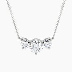 Classic Three Stones Moissanite Necklace
