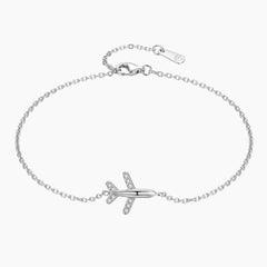 Airplane Pendant Moissanite Bracelet