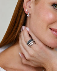 Four-prong Moissanite Hoop Earrings