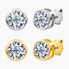 Round Moissanite Stud Earrings