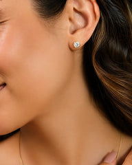 Round Moissanite Stud Earrings
