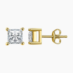 Princess Cut Moissanite Stud Earrings