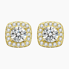 Sugar Cube Moissanite Stud Earrings