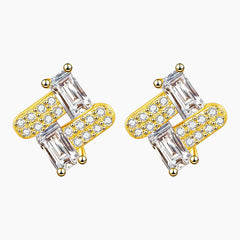 Geometric Shapes Moissanite Stud Earrings