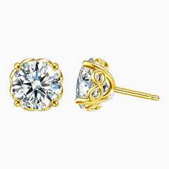 Four-Prong Moissanite Stud Earrings