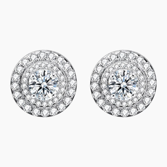Circular Moissanite Stud Earrings