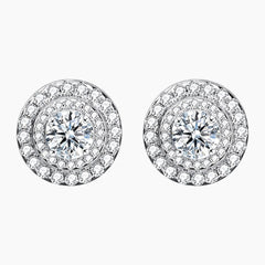 Circular Moissanite Stud Earrings