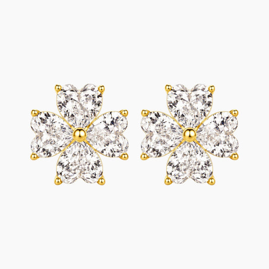 Flowers Moissanite Stud Earrings