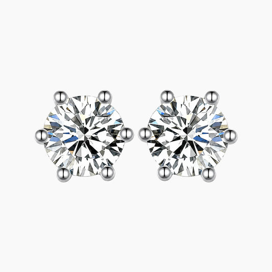 Six-Prong Moissanite Earrings