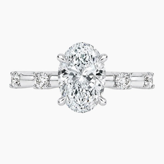 2 Carat Oval Brilliant Cut Moissanite Engagement Ring