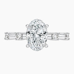 2 Carat Oval Brilliant Cut Moissanite Engagement Ring