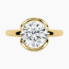 Half Bezel Round Moissanite Ring