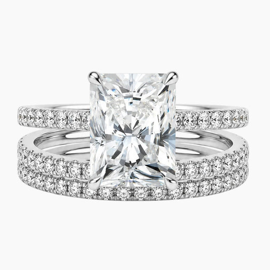 Ice Flower Cut Stack Moissanite Ring Set
