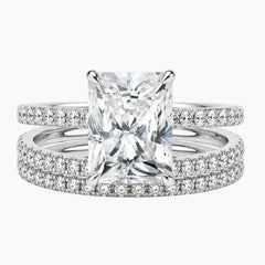 Ice Flower Cut Stack Moissanite Ring Set