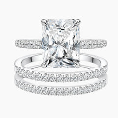Ice Flower Cut Stack Moissanite Ring Set