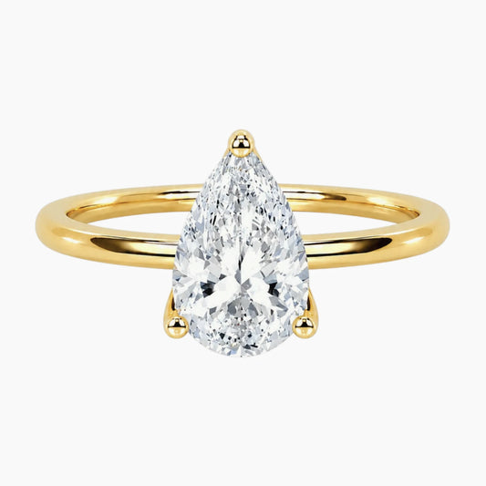 L'Éclat Pear Moissanite Solitaire Ring