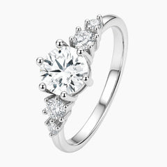 The Starlight Graduated Round Moissanite Five-Stone Ring