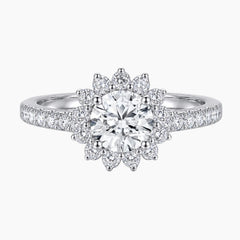Eternal Daisy 1 Carat Round Moissanite Engagement Ring