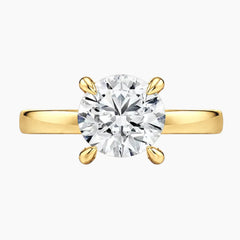 2mm Bezel with 2ct Round Moissanite Ring with Hidden Halo