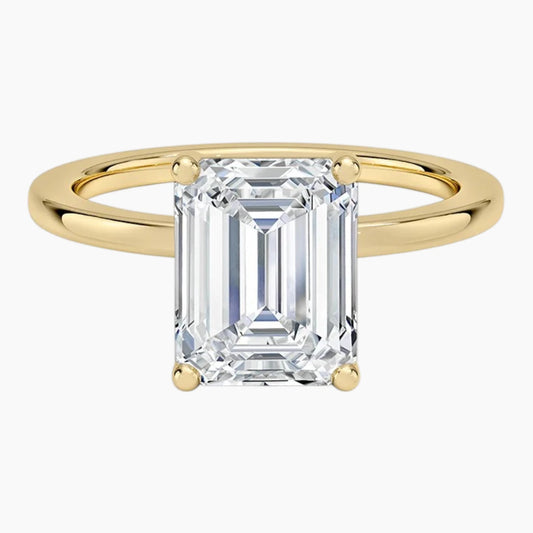 Tulip Amara Emerald-Cut Moissanite Solitaire Ring