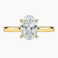 2mm Bezel with 2ct Oval Moissanite Ring with Hidden Halo