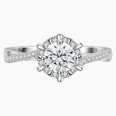 Intertwined Round Cut Moissanite Ring