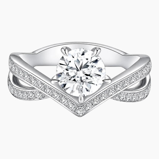 Crown-shaped Moissanite Ring